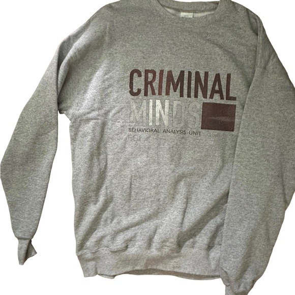 Criminal Minds FBI Sweatshirt Crewneck Gray Hanes Large - Picture 2 of 7